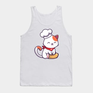 Cute Cat Chef Cooking Tank Top